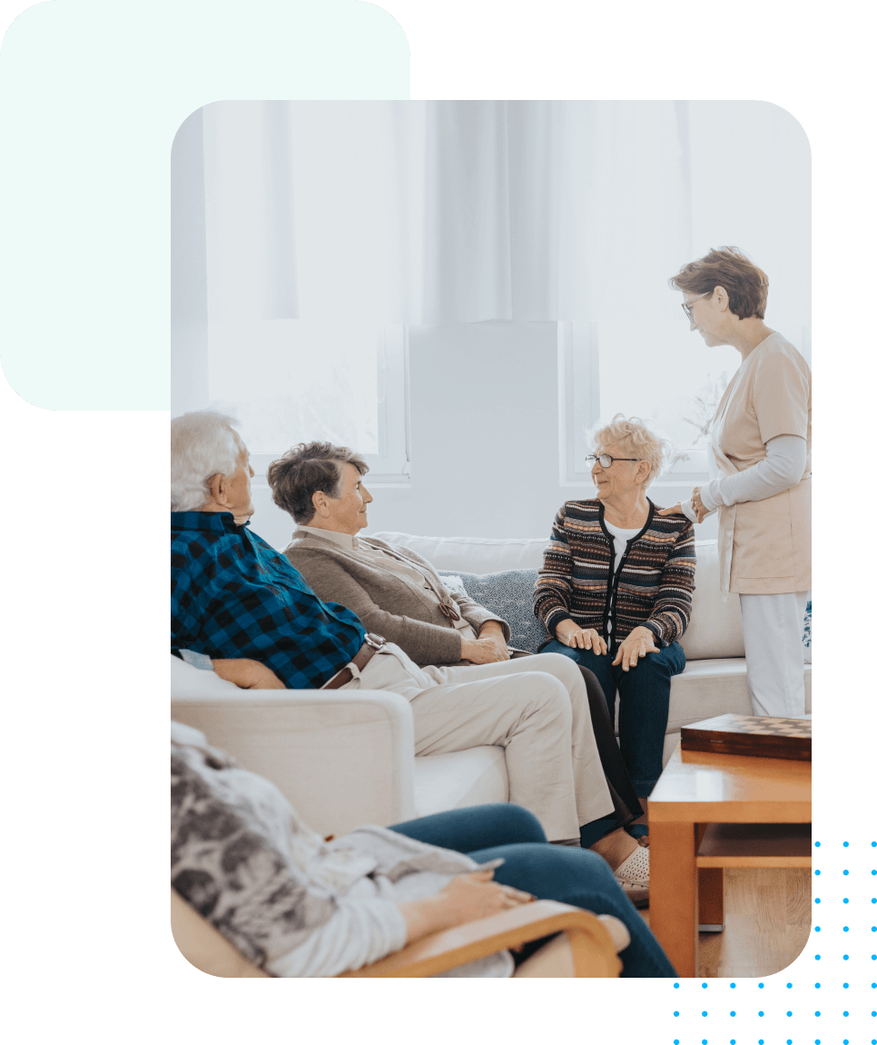 group of patients in care setting